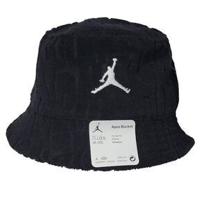 Jordan Jumpman Apex Bucket Hat Kids Youth 8-20 Black Unisex UPF 40 Boy Girl NEW